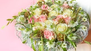 Modern bridal bouquet  How to make  Arend Roses [upl. by Suoivart]