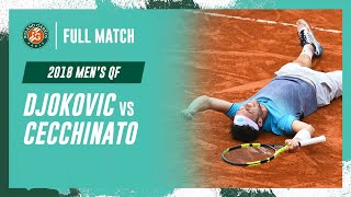 Cecchinato vs Djokovic 2018 Mens quarterfinal Full Match  RolandGarros [upl. by Fantasia]