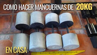 Como fabricar mancuernas de 20 kg caseras de cemento con baldes de pintura Paso a paso [upl. by Britton64]