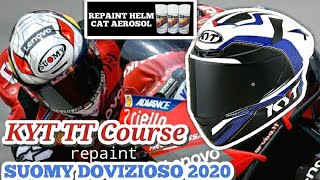 Repaint helm full face KYT TT Course ala Suomy Dovizioso 2020 [upl. by Romelda]