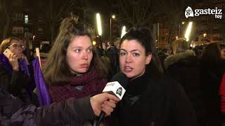 Manifestación Huelga Feminista en VitoriaGasteiz [upl. by Nikal775]