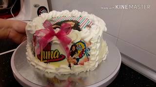 Decorando una tarta con chantilly y papel de arroz COCINANDO CON SHIRLEY [upl. by Banyaz]