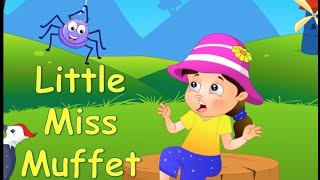 Little Miss Muffet Nursery Rhyme Cartoon Animation [upl. by Yelnikcm]