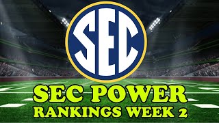 2024 College Football SEC Power Rankings Week 2 [upl. by Kalasky]