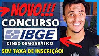 Saiu Novo Concurso IBGE 2022 Sem Taxa de Inscrição Censo demográfico [upl. by Nerine79]