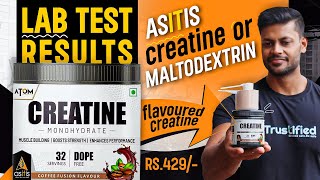 ASITIS ATOM CREATINE LAB TEST BY TRUSTIFIED  CREATINE OR MALTODEXTRIN  review health gym [upl. by Peltier828]