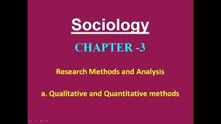 Sociology for UPSC  Quantitaive amp Qualitative Methodologies  Chapter 3  Paper 1  Lecture 60 [upl. by Buddie]