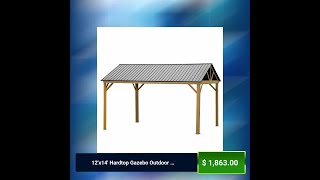 12x14 Hardtop Gazebo Outdoor Aluminum Gazebo with Galvanized Steel Gable Canopy for Patio Decks [upl. by Nipsirc]