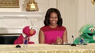 The First Lady Elmo and Rosita Partner to Encourage Healthy Food Choices for Kids [upl. by Osbourne]