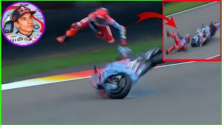 Sixtime MotoGP champion Marquez Suffers Broken Fínger🔴 and Rib Bruise in Sachsenring Crash 🚑 [upl. by Aranahs145]