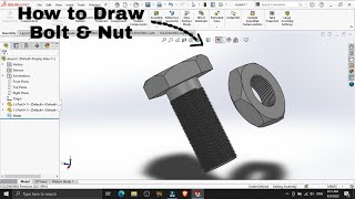 How to Draw  Bolt amp Nut [upl. by Eilram]