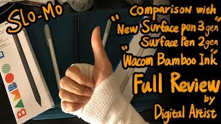 Full Review of New SURFACE PEN WACOM BAMBOO INK old Surface Pen by Digital Artist Gatsby Yeh [upl. by Jillane476]