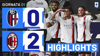 BolognaMilan 02  Pulisic in gol al debutto Gol amp Highlights  Serie A TIM 202324 [upl. by Laurens]