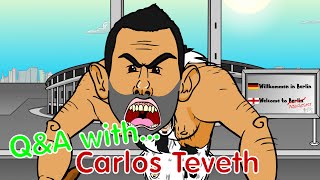 🏆CARLOS TEVEZ QampA by the fans🏆Parody Champions League 2015 Preview Juventus vs Barcelona cartoon [upl. by Hsevahb]