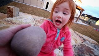 DINOSAUR EGG hidden in our backyard Adley and Dad after work routine [upl. by Ativahs]