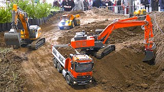 Fantastic RC Construction Site RC Excavators Dump Trucks Faszination Modellbau Friedrichshafen 2023 [upl. by Ross]