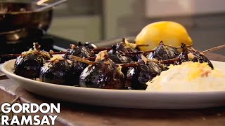 Caramelised Figs with Balsamic Vinegar Rosemary and Ricotta  Gordon Ramsay [upl. by Nawor65]