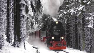 Brockenbahn im Winter 4K [upl. by Nnayrb]