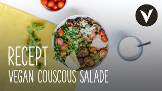 Vegan Couscous Salade met Falafel en Ras El Hanout  Recept  VETJEBOL [upl. by Nnylassej358]