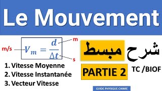 le mouvement tronc commun Cours et résumé partie 2 Tc sc Biof شرح مبسط لدرس الحركة [upl. by Ahkeber]