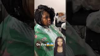 Hairdresser Reacts To Fiery Tight Micro Box Braids haircare reaction hairstylist braids [upl. by Alyt293]