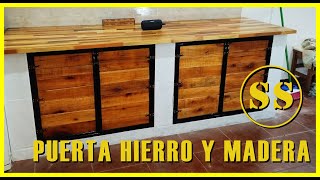 ✅ COMO a HACER una PUERTA de HIERRO y MADERA PALETS PASO A PASO 🔥🔥 [upl. by Misab]