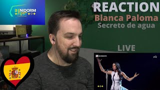 REACTION BLANCA PALOMA  quotSECRETO DE AGUAquot LIVE  SemiFinal 1 Benidorm Festival 2022 [upl. by Bruce]