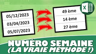 Comment obtenir efficacement le numéro de semaine d’une date donnée sur Excel [upl. by Jarrad]