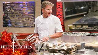 Gordon Ramsay Cooks AGAINST The Chefs in Hells Kitchen [upl. by Notgnilliw]