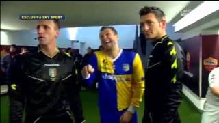 Totti e Cassano sotto il tunnel prima di Roma Parma [upl. by Ycnahc466]