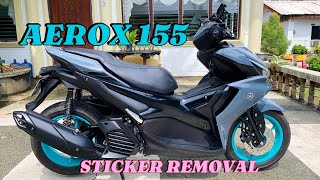 AEROX 155 STICKER REMOVAL 2024  CYAN STORM [upl. by Clellan]