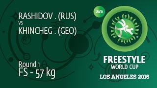 Round 1 FS  57 kg V KHINCHEGASHV GEO df G RASHIDOV RUS 32 [upl. by Heyes]