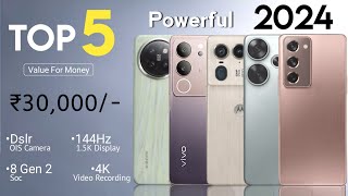 Top 5 Mobile Phones Under 30000 August 2024  SD 8 Gen 2  144Hz  OIS with 4K [upl. by Wit330]