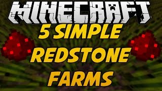 Minecraft  How To Make 5 SIMPLE amp EASY Redstone Farms [upl. by Deirdra]