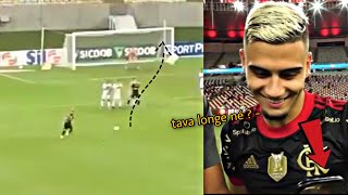 ANDREAS PEREIRA REAGE A SEU GOLAÇO DE FALTA PELO FLAMENGO [upl. by Brant440]