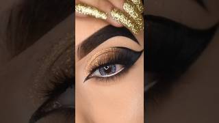 Black and Gold Eye Makeup Tutorial 🤩✨makeup makeuptutorial viralvideo viralshorts [upl. by Cargian]