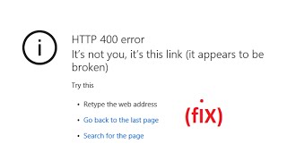 How to fix HTTP 400 error in Microsoft Edge Browser [upl. by Madra]