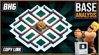 ULTIMATE BH6 TROPHY defense Base 2021 Builder Hall 6 Trophy Base Design with Copy Link  COC [upl. by Tesil224]