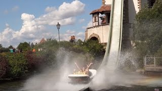 BadewannenFahrt OnRide in Tripsdrill Wildwasserbahn im MitfahrVideo POV [upl. by Winson]