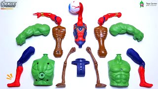 Assemble Action Figure  Spiderman and Hulk smash and Siren Head eyeball  superhero marvel legends [upl. by Dlarrej]