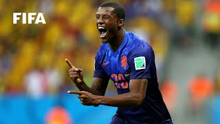 Georginio Wijnaldum goal vs Brazil  2014 FIFA World Cup [upl. by Ardnauq808]