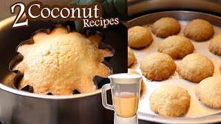 Coconut Cake  Cake without oven  Coconut Cookies recipe without oven  Sponge Cake [upl. by Amlez]