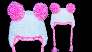 🌈Gorro para niñas a Crochet Otoño  Invierno MUY FÁCIL [upl. by Hoy]