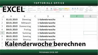 Kalenderwoche von einem Datum berechnen in Excel [upl. by Burkhard]