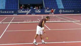 Federer practice in Basel 2009 [upl. by Tiny]