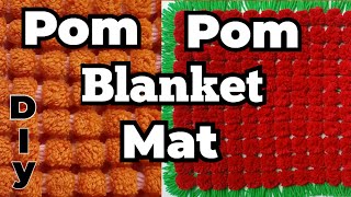 How to make Pom Pom Blanket Mat For Beginners Loom Frame GuideStep by Step  Weaving Loom [upl. by Ellasal]