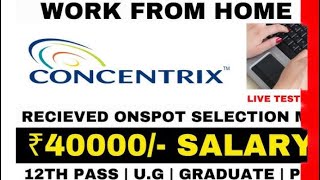 CONCENTRIX INDIA HIRING  LIVE TEST ANSWERS  WORK FROM HOME JOBS 2024  ONLINE JOBS AT HOME [upl. by Aineval]