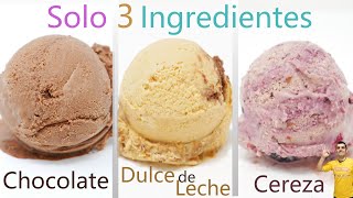 HELADO casero con 3 INGREDIENTES y de 3 SABORES en 5 MINUTOS y sin máquina🍧😍🍨 Receta  597 [upl. by Rosella]