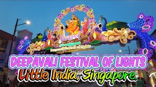 Deepavali Festival of Lights 2023  Little India Singapore  Singapore Street Tour [upl. by Adoree558]