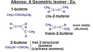 Organic Chemistry  Ch 1 Basic Concepts 23 of 97 Alkenes A Geometric Isomer Example [upl. by Adoree621]